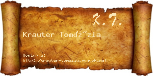 Krauter Tomázia névjegykártya